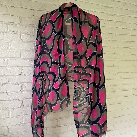 Accessories - Pink, Navy Blue, Gray, and White Cotton Scarf